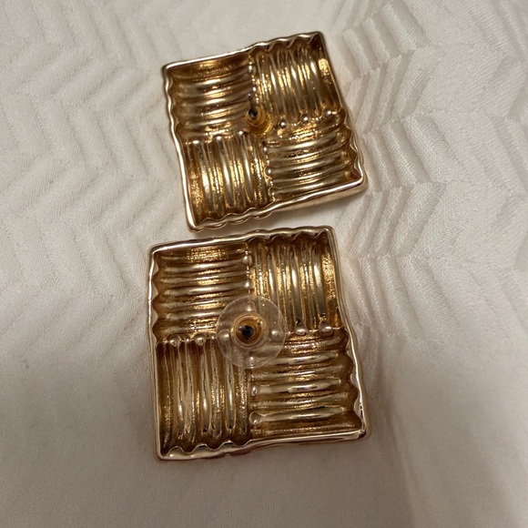 8 OTHER REASONS Gold Pleated Waterproof Woven Earrings - Picture 5 of 10